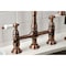 Kingston Brass KS127PLBSAC Heritage Bridge Kitchen Faucet W/ Brass Sprayer, Copper KS127PLBSAC - alternate 3